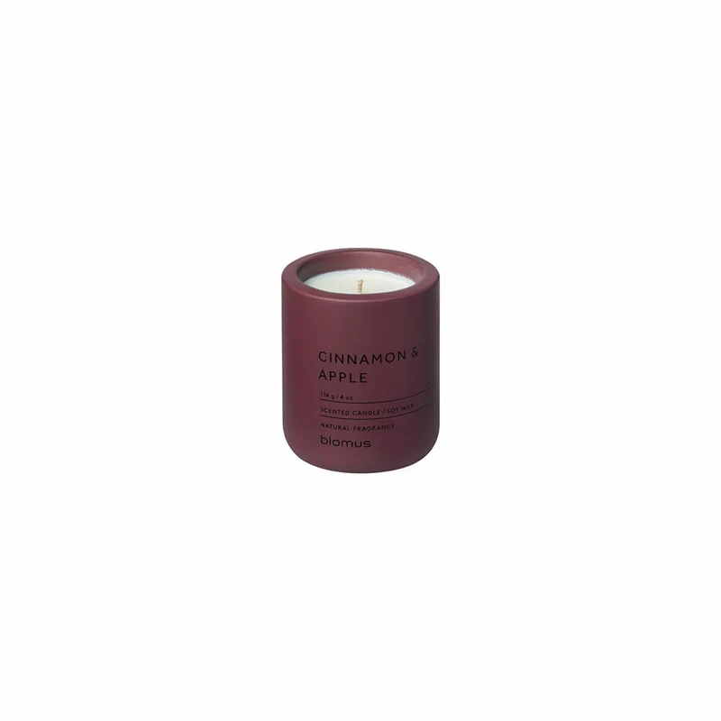 Blomus Duftkerze Fraga, Raumduft, Beton, Port, Duft Cinnamon & Apple, 66455