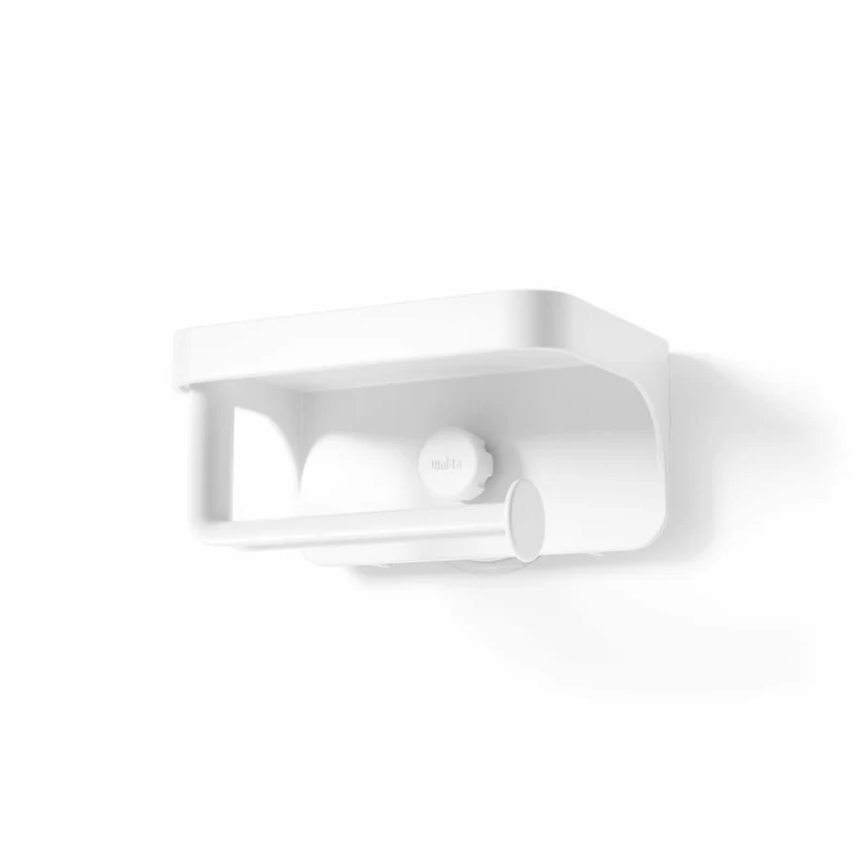 Umbra Toilettenpapierhalter Flex mit Ablage, WC-Rollenhalter, Kunststoff, Weiß, 16 x 11 x 8 cm, 1021297-660