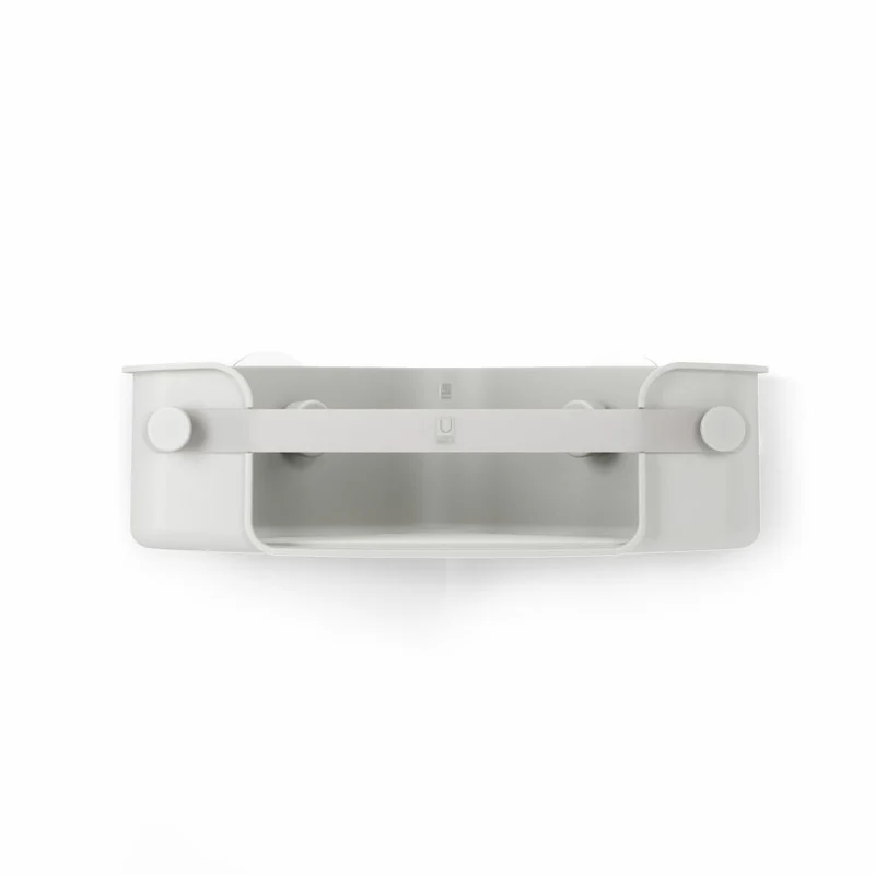 Umbra Eckduschablage Flex zum Kleben, Duschregal, Kunststoff (85% recyceltes ABS), Grau, 32.5 x 19 cm, 1021299-918