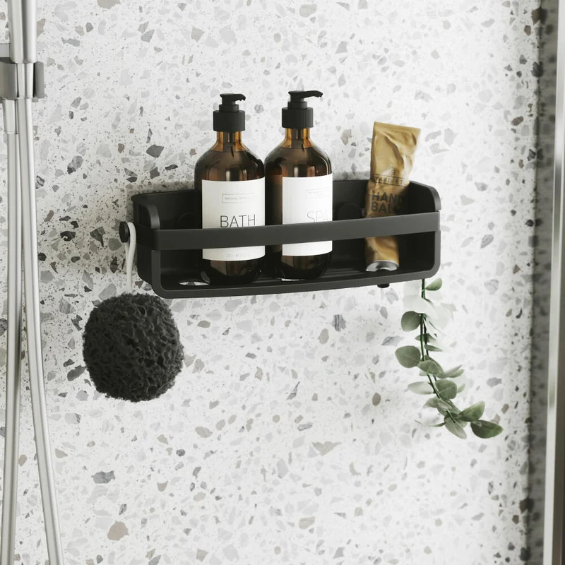 Umbra Duschablage Flex zum Kleben, Duschregal, Kunststoff, Schwarz, 33 x 12 x 9 cm, 1021300-040