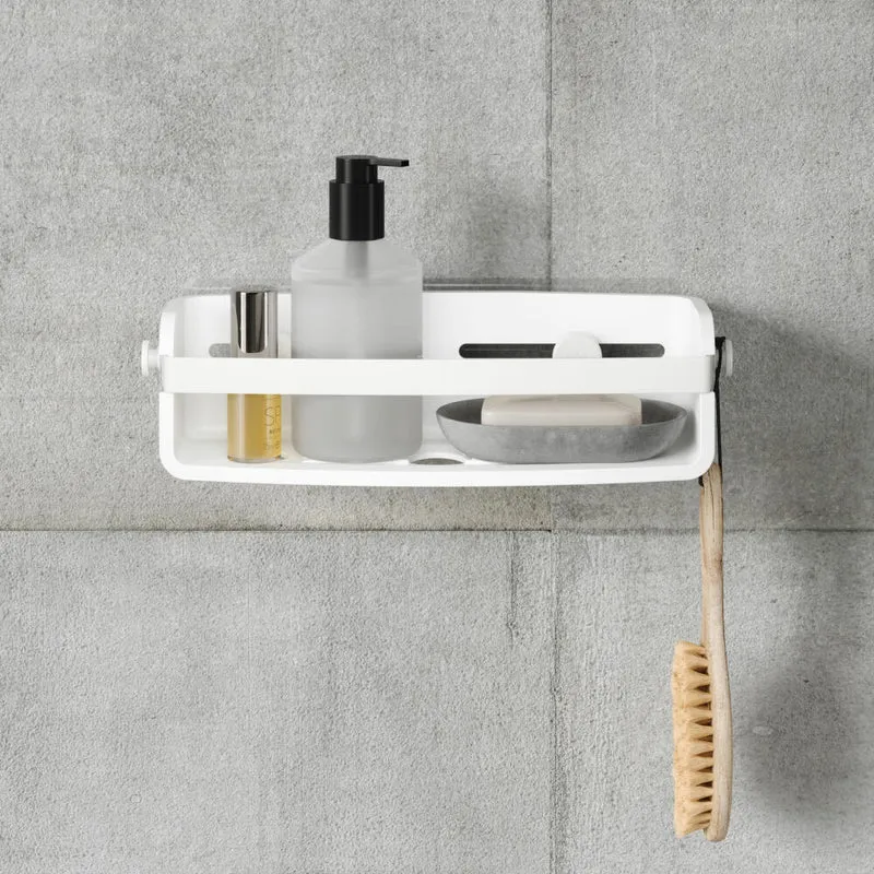 Umbra Duschablage Flex zum Kleben, Duschregal, Kunststoff, Weiß, 33 x 12 x 9 cm, 1021300-660