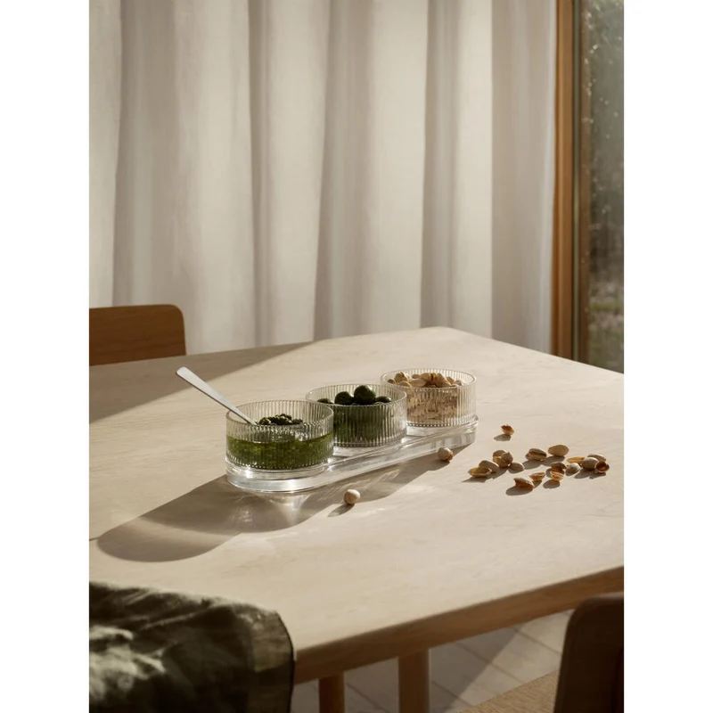 Stelton Tapas Set Pilastro, Schalen mit Servierplatte, Glas, Transparent, X-512