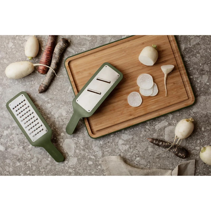 Eva Solo Küchenreibe Green tools grob, Edelstahl, Gummi, Kunststoff, Green, 26 cm, 531539