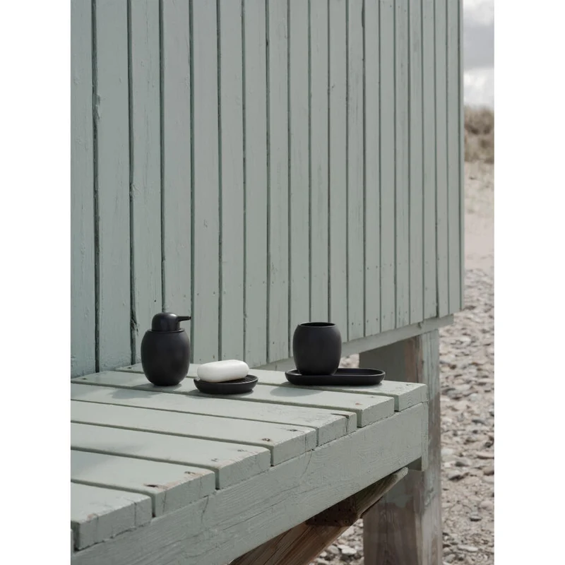 Stelton Spender Fjord, Pumpspender, Steinzeug, ABS Kunststoff, Black, 300 ml, 111
