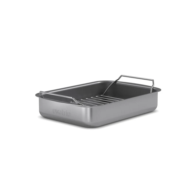Eva Solo Bräter Professionell mit Rost, Aluminium, Edelstahl, Keramische Slip-Let-Antihaftbeschichtung, Grey, 26 x 19 cm, 202034