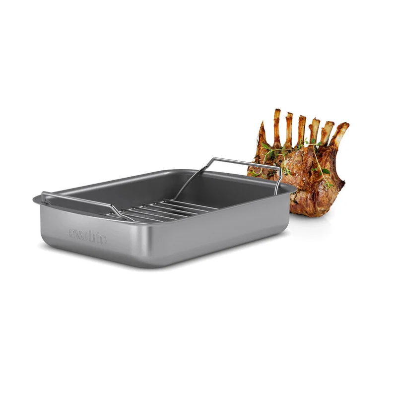 Eva Solo Bräter Professionell mit Rost, Aluminium, Edelstahl, Keramische Slip-Let-Antihaftbeschichtung, Grey, 26 x 19 cm, 202034