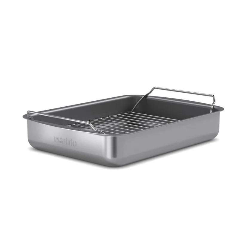 Eva Solo Bräter Professionell mit Rost, Aluminium, Edelstahl, Keramische Slip-Let-Antihaftbeschichtung, Grey, 30 x 22 cm, 202035