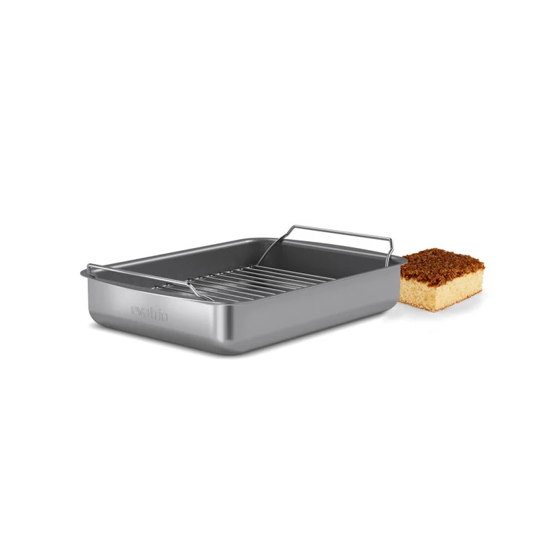 Eva Solo Bräter Professionell mit Rost, Aluminium, Edelstahl, Keramische Slip-Let-Antihaftbeschichtung, Grey, 30 x 22 cm, 202035