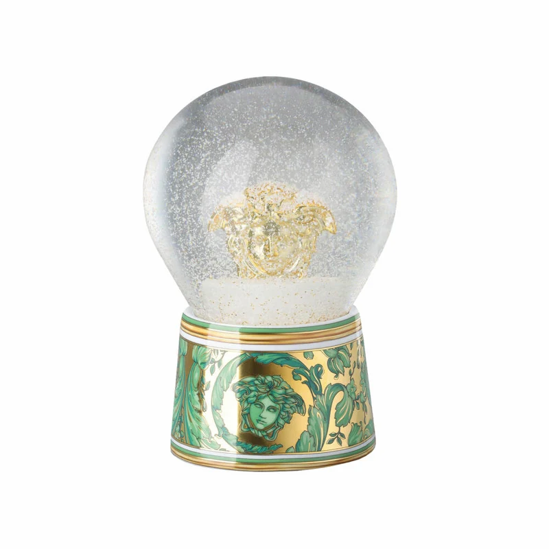 Rosenthal Versace Schneekugel Medusa Garland Green, Materialmix, 12 cm, 14498-409959-27560
