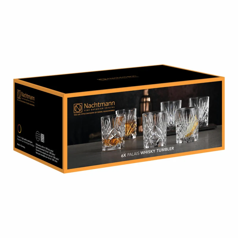Nachtmann Palais Whisky Tumbler, 6er Set, Whiskybecher, Whiskyglas, Kristallglas, 288 ml, 105401