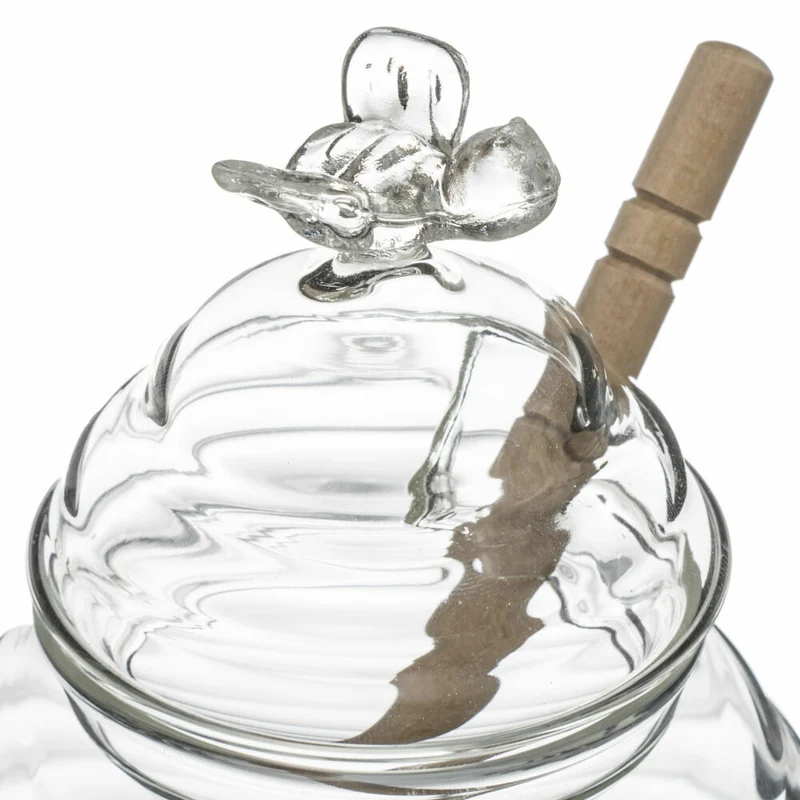 5Five Simply Smart Honigtopf, Honiggefäß mit Löffel, Glas, 400 ml, 160613