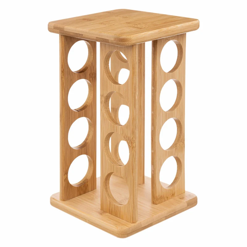 5Five Simply Smart Bambus-Gewürzkarussell, mit 16 Gewürzdosen aus Glas, 27.7 cm, 124572