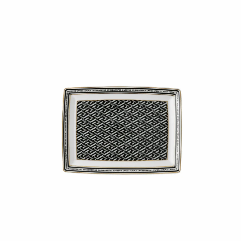 Rosenthal Versace Platte La Greca Signature Black, Porzellan, 18 x 13 cm, 14407-403765-12718
