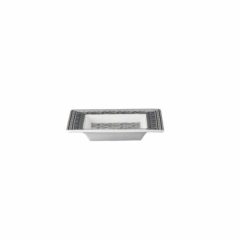 Rosenthal Versace Schale La Greca Signature Black, Porzellan, 14 x 14 cm, 14085-403765-25814