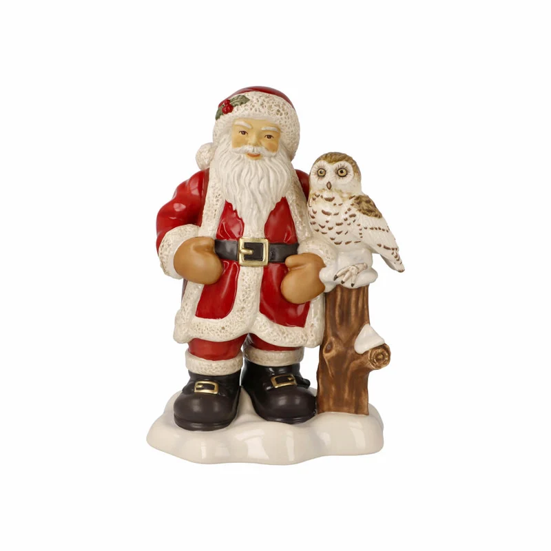 Goebel Figur Weihnachtsmann - Mein aufmerksamer Begleiter, Steingut, Bunt, 25 cm, 66704371