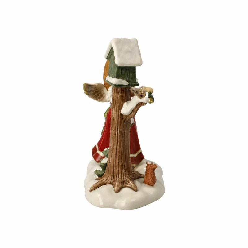 Goebel Engel Himmlischer Besuch, Dekofigur, Steingut, Rot-Grün, 19.5 cm, 66704441