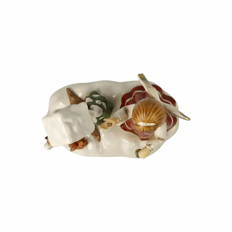 Goebel Engel Himmlischer Besuch, Dekofigur, Steingut, Rot-Grün, 19.5 cm, 66704441