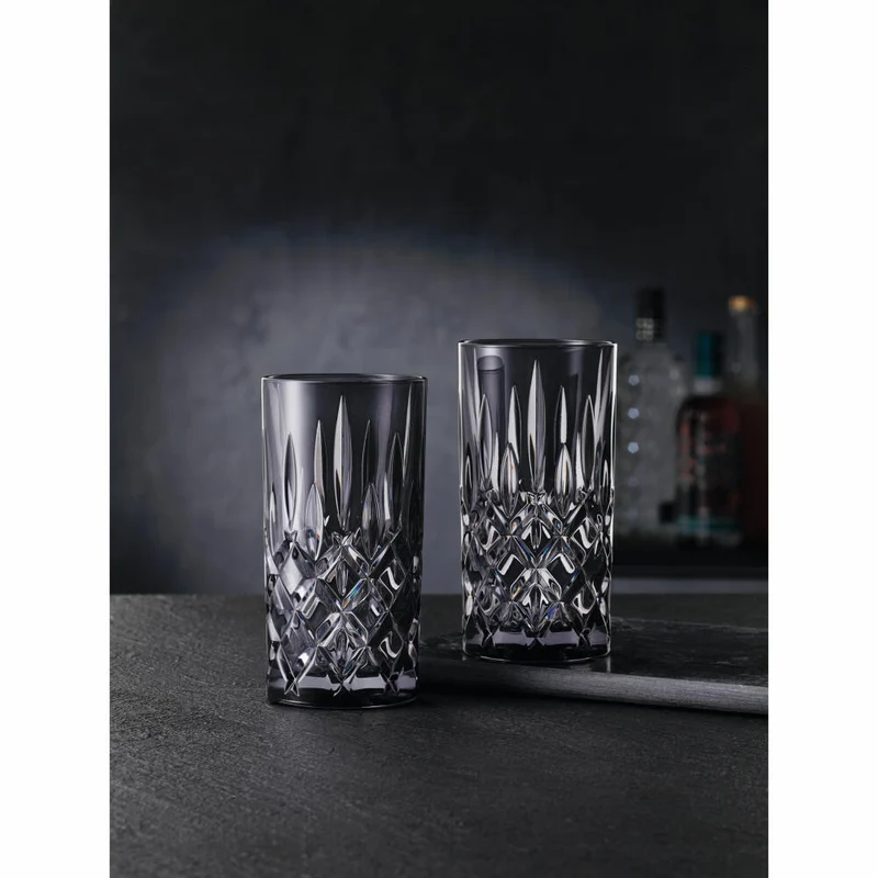 Nachtmann Noblesse Longdrinkglas Set, 2er Set, Wasserglas, Longdrink Glas, Kristallglas, Smoke, 395 ml, 105443