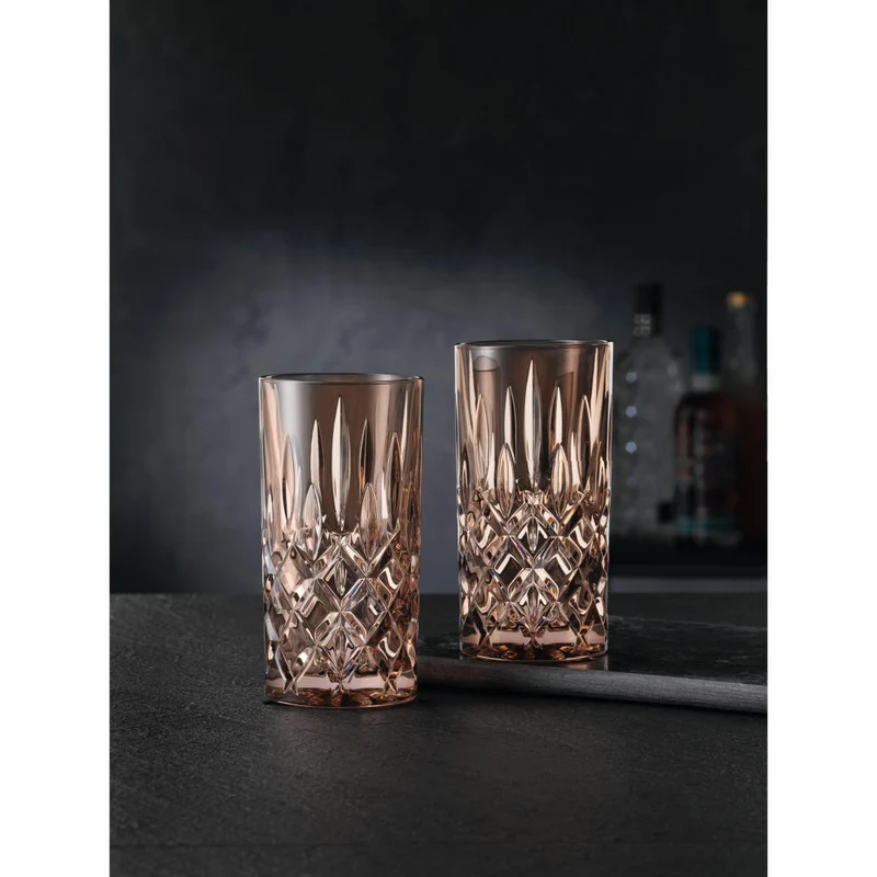 Nachtmann Noblesse Longdrinkglas Set, 2er Set, Wasserglas, Longdrink Glas, Kristallglas, Tobacco, 395 ml, 105444