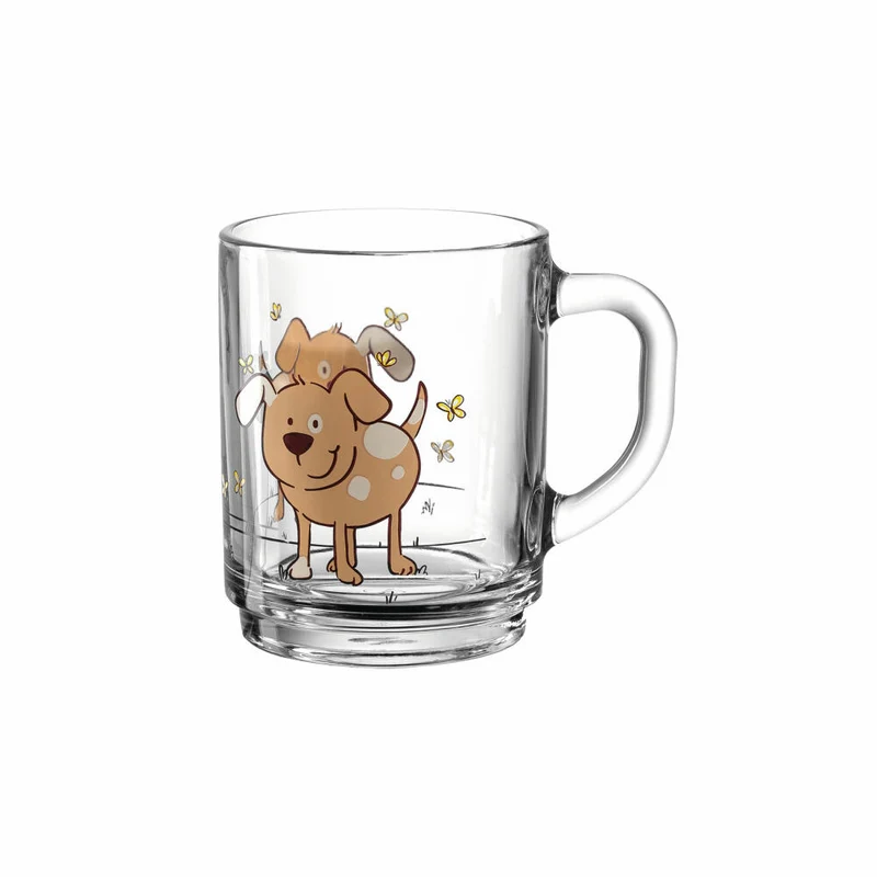 montana Tasse :kids Hund, Kinderbecher, Kalk-Natron-Glas, Mehrfarbig, 250 ml, 050622