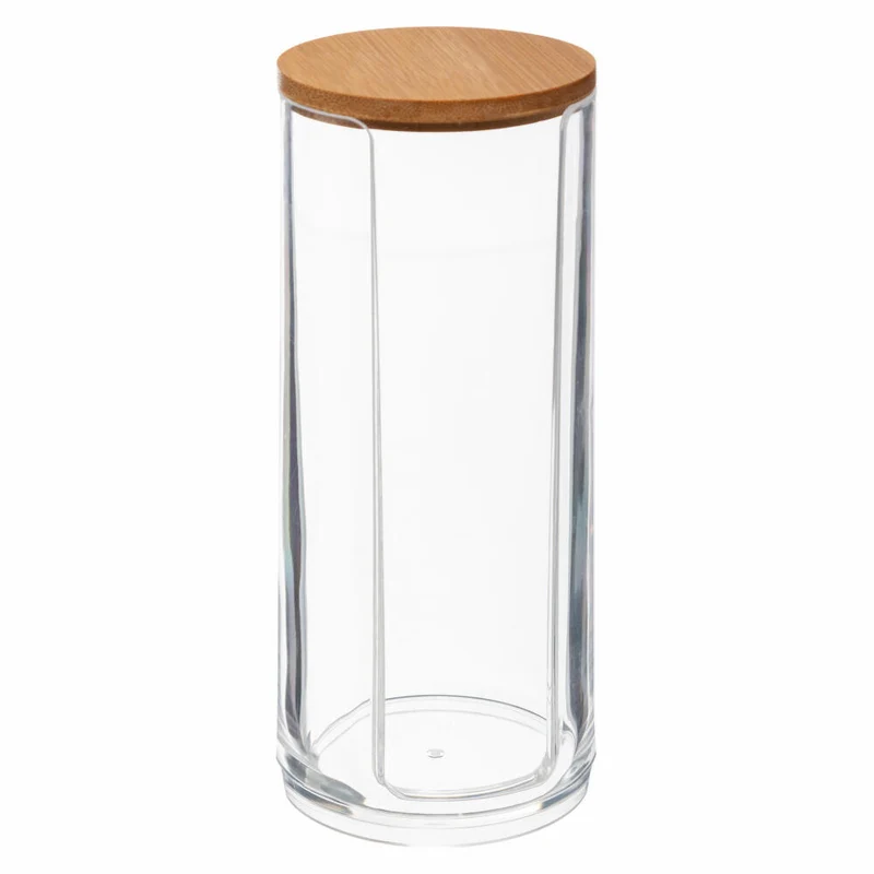 5Five Simply Smart Wattepadspender Selena, Abschminktuchspender, Kunststoff, Bambus, 17.8 cm, 161082