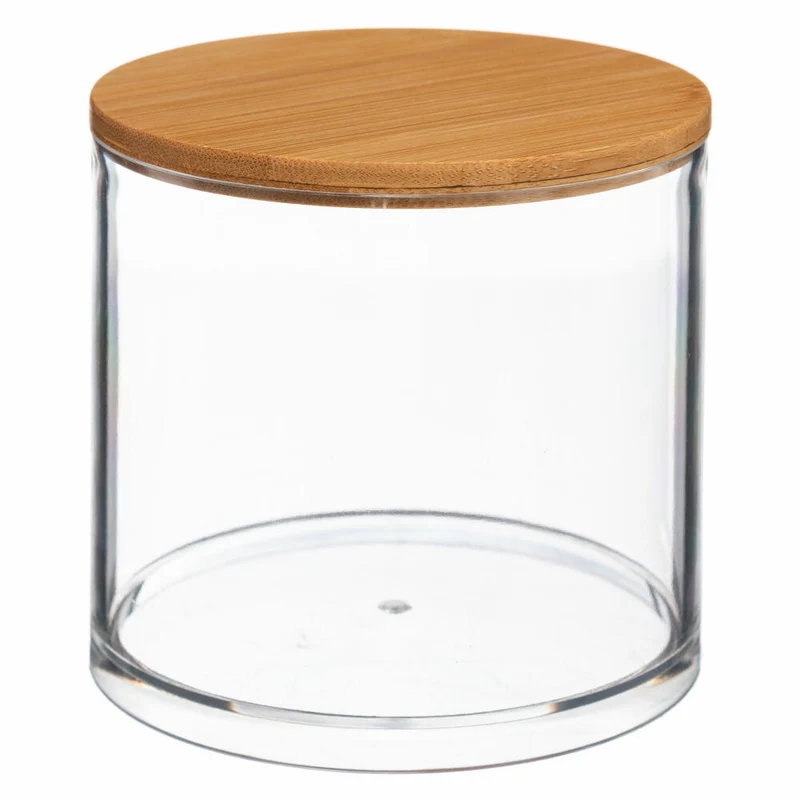 5Five Simply Smart Wattepadspender Selena, Abschminktuchspender, Kunststoff, Bambus, 9.6 cm, 161082