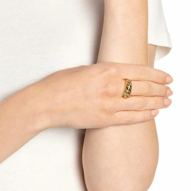 Leonardo Jewels Ring Giro, Fingerring, Schmuck, Edelstahl, Golden, Größe 17, 022162