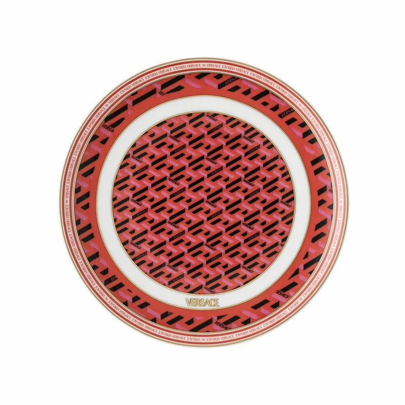Rosenthal Versace Brotteller La Greca Signature Red, Porzellan, 17 cm, 19335-403766-10217