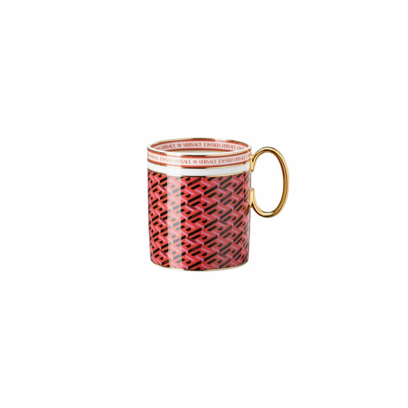 Rosenthal Versace Henkelbecher La Greca Signature Red, Porzellan, 300 ml, 19335-403766-15505