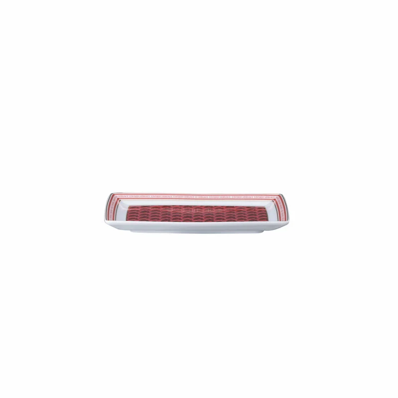 Rosenthal Versace Platte La Greca Signature Red, Porzellan, 18 x 13 cm, 14407-403766-12718