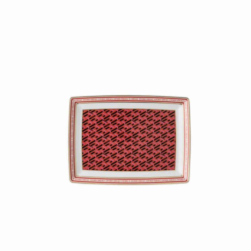 Rosenthal Versace Platte La Greca Signature Red, Porzellan, 18 x 13 cm, 14407-403766-12718