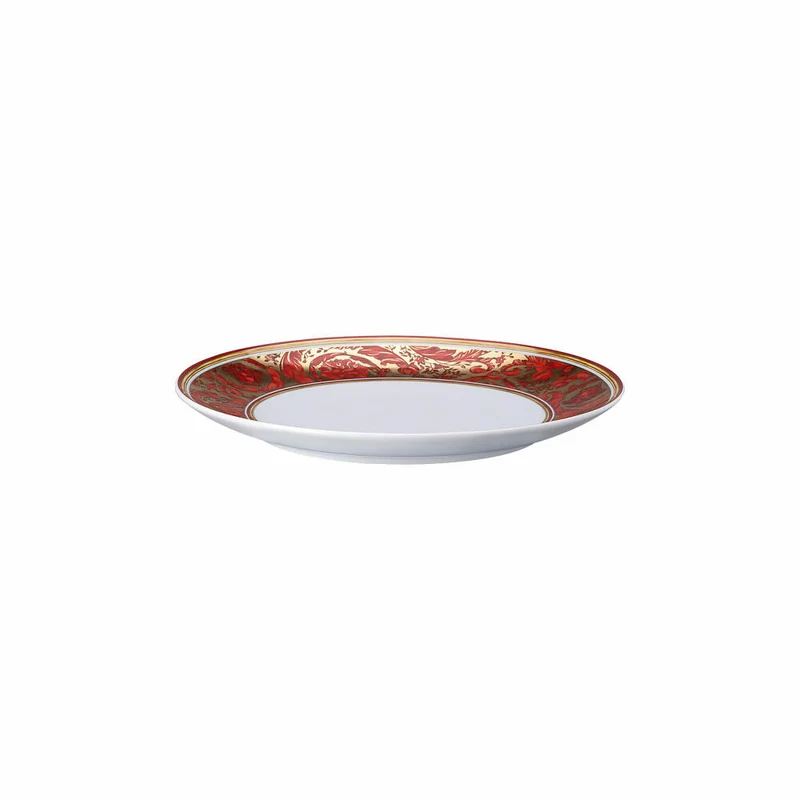 Rosenthal Versace Frühstücksteller Medusa Garland Red, Porzellan, 21 cm, 19335-409958-10221