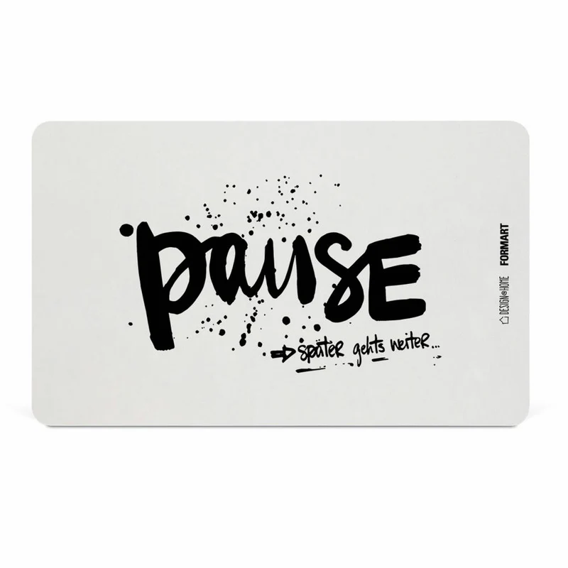 PPD Pause Tray D@H, Frühstücksbrettchen, Brettchen, Frühstück, Resopal, Schwarz / Weiß, 14.3 x 23.3 cm, 661340