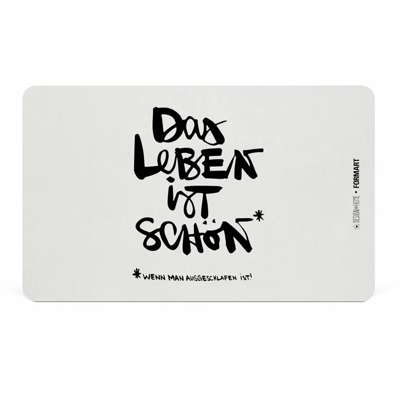 PPD Schönes Leben D@H Tray, Frühstücksbrettchen, Brettchen, Frühstück, Resopal, Weiß / Schwarz, 14.3 x 23.3 cm, 661344