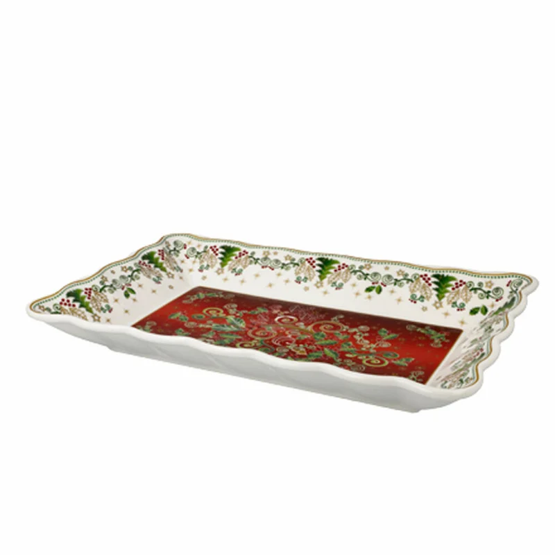 Goebel Schale Palais Royal - Karree, Weihnachtsmotiv, Porzellan, Bunt, 32 x 21 cm, 51001621