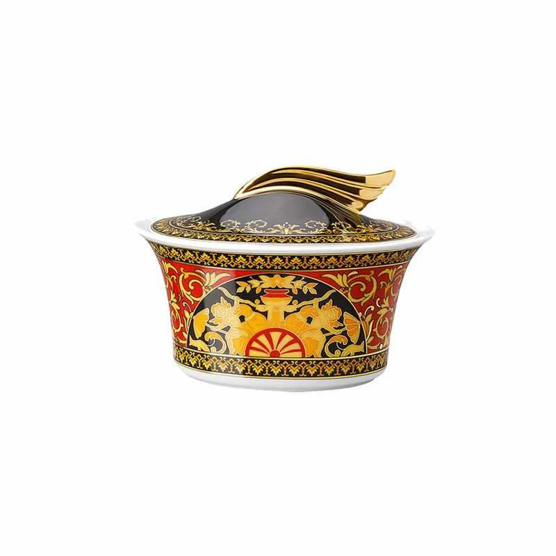 Rosenthal Versace Zuckerdose für 6 Personen Medusa, Porzellan, 210 ml, 19300-409605-14330