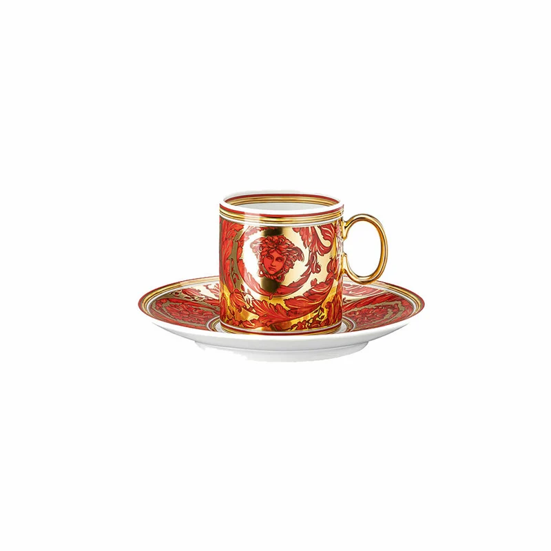 Rosenthal Versace Espressotasse 2-tlg. Medusa Garland Red, Porzellan, 100 ml, 19335-409958-14715