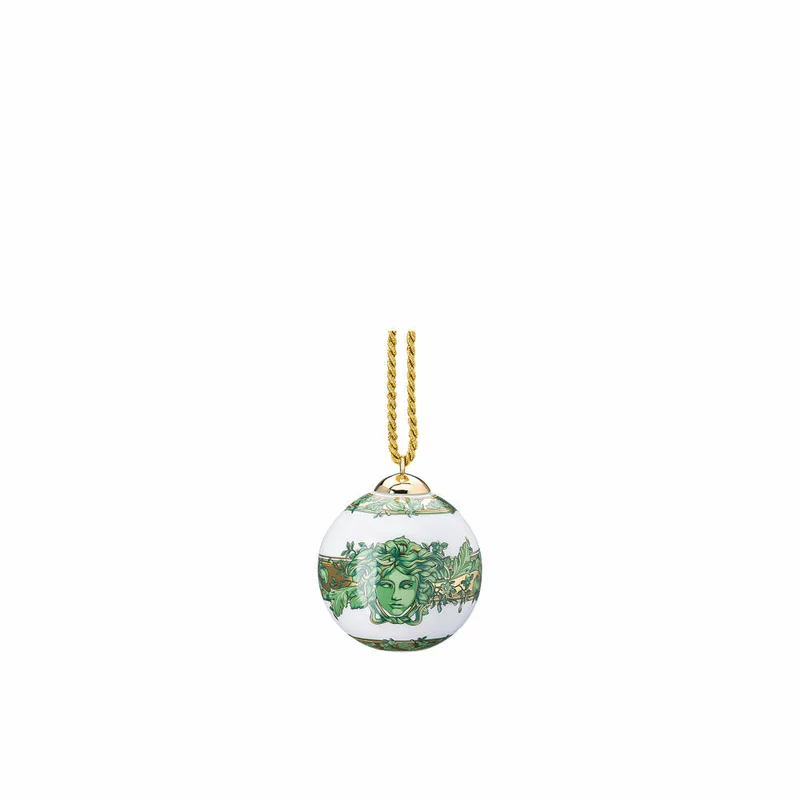 Rosenthal Versace Porzellankugel Medusa Garland Green, Porzellan, 7.5 cm, 14283-409959-27940