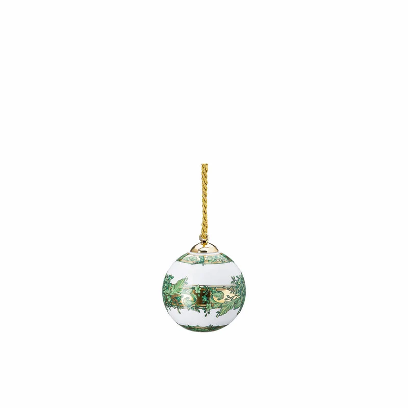 Rosenthal Versace Porzellankugel Medusa Garland Green, Porzellan, 7.5 cm, 14283-409959-27940