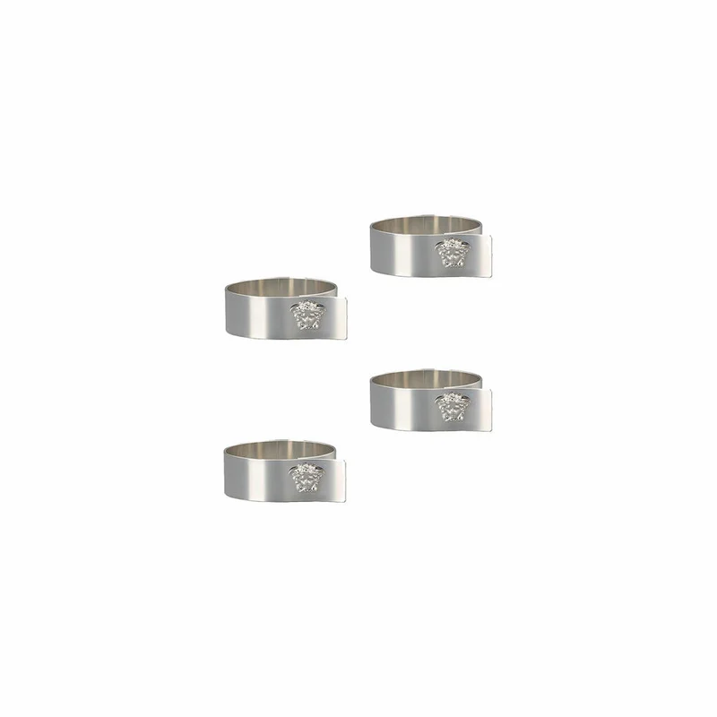 Rosenthal Versace Serviettenringe 4er Set Medusa Silver, Metall, 69201-321641-05010