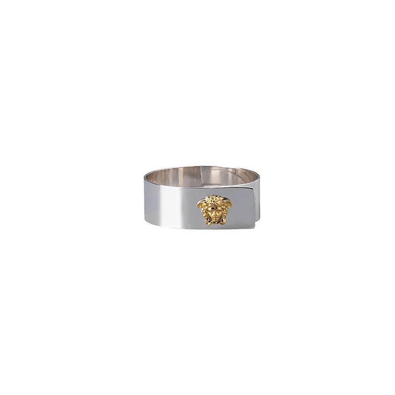 Rosenthal Versace Serviettenring Medusa Silver-Gold, Metall, 5 x 4 cm, 69201-321642-05001
