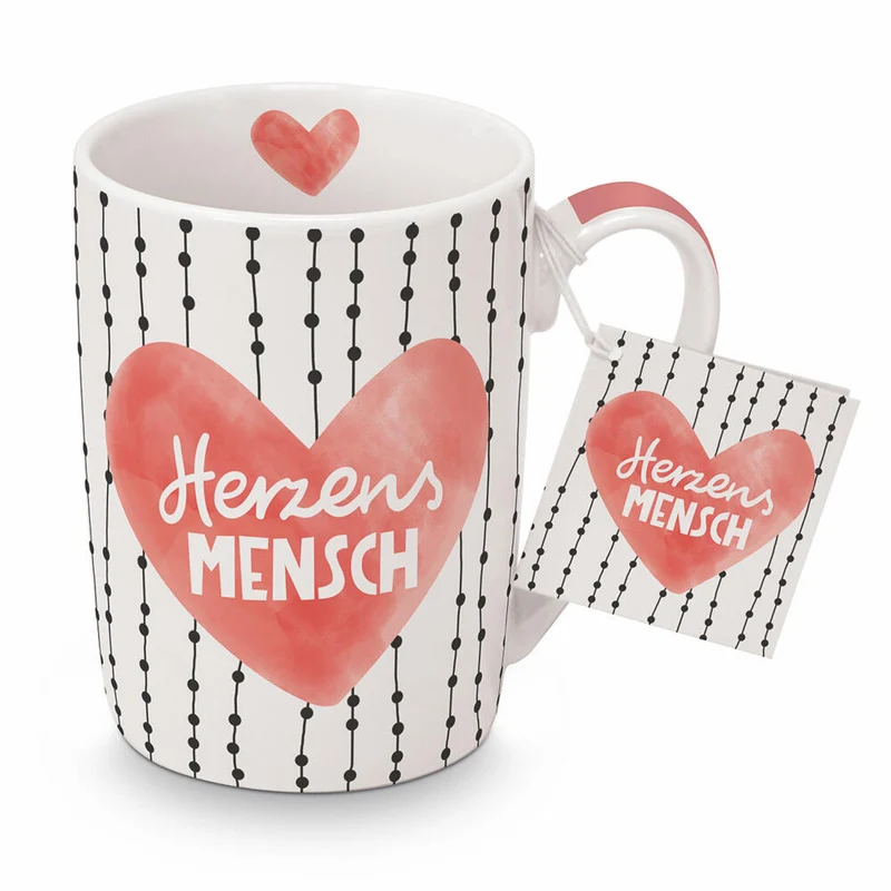 PPD Becher Herzensmensch, Henkelbecher, Kaffeetasse, Becher, Tasse, New Bone China, 250 ml, 551313