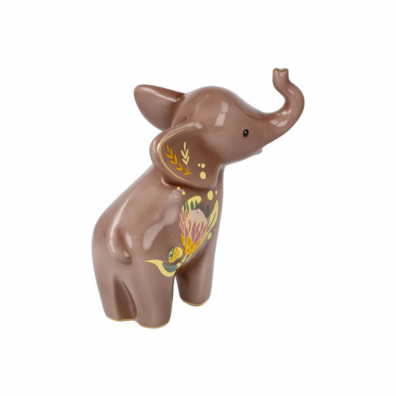Goebel Figur Kiombo, Elephant, Elefantenfigur, Elefanten Figur, Dekofigur, Porzellan, Braun, 70001031