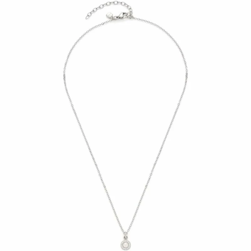 Leonardo Jewels Halskette Isa, Kette, Schmuck, Edelstahlkette, Edelstahl, Imitationsperle, Zirkonia, Weiß, 023346