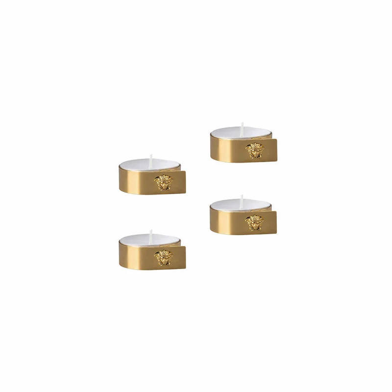 Rosenthal Versace Tischlichter 4er Set Medusa Gold, Metall, 69201-321643-05885