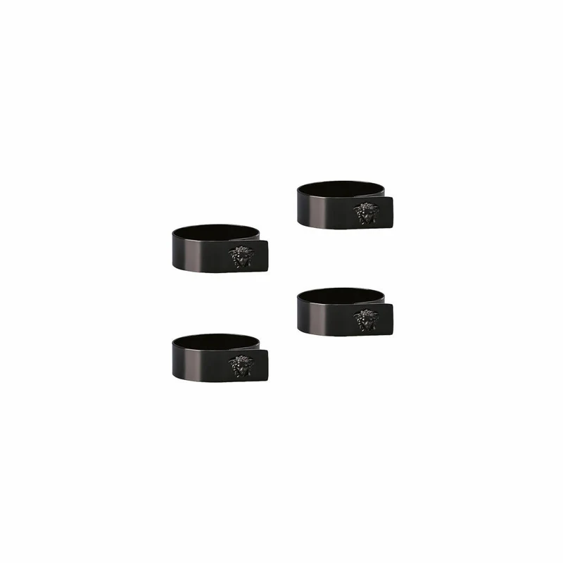 Rosenthal Versace Serviettenringe 4er Set Medusa Black, Metall, 69201-321644-05010