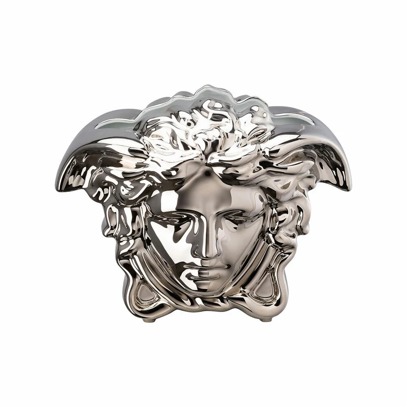 Rosenthal Versace Vase Medusa Grande Silver, Porzellan, 21 cm, 14493-426174-26021