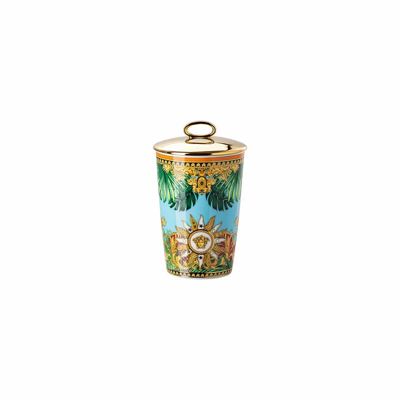 Rosenthal Versace Tischlicht 2-tlg. mit Duftwachs Jungle Animalier, Materialmix, 14 cm, 14402-403713-24868