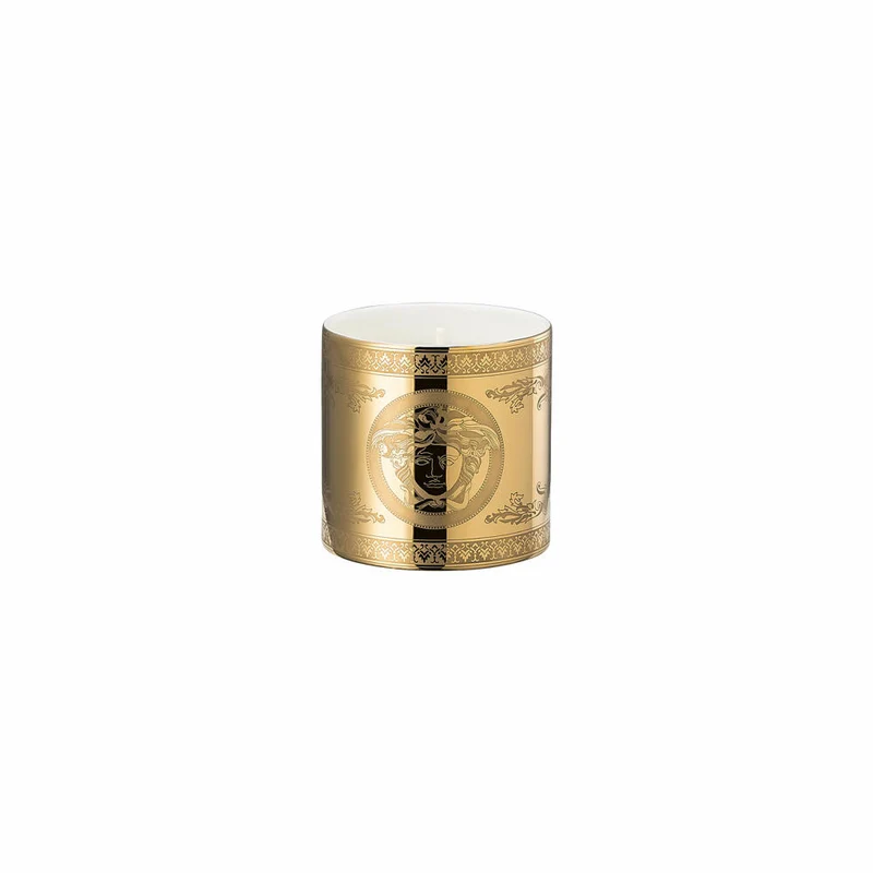 Rosenthal Versace Tischlicht 2-tlg. mit Duftwachs Golden Medusa, Materialmix, 12 cm, 14498-403721-24868