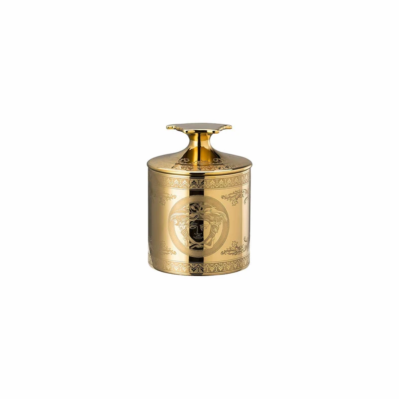 Rosenthal Versace Tischlicht 2-tlg. mit Duftwachs Golden Medusa, Materialmix, 12 cm, 14498-403721-24868